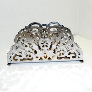 Classy Chrome Metal Napkin Holder or Letter Holder